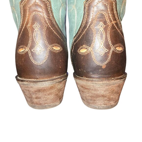 Ariat Zealous 10015347 Teal & Brown Overlay Snip Toe Women's Western Boots Sz 9B - Picture 5 of 12